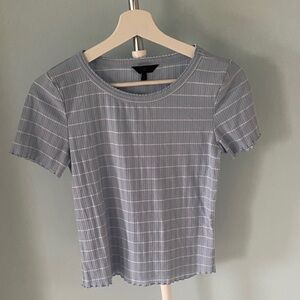 Women's Blue and White Striped Top